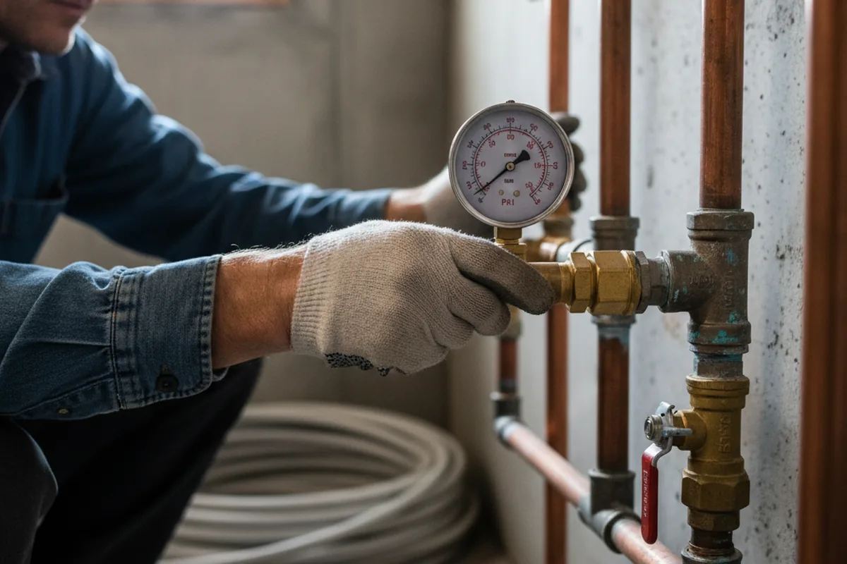 Pressure testing a repaired line during Water Line Repair in Reidville